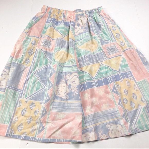 Vintage Dresses & Skirts - Vintage Pastel Skirt Size Petite 12 Fairy Kei